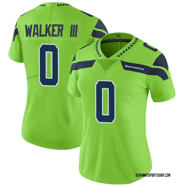Women's Nike Seattle Seahawks D'Andre Walker Color Rush Neon Jersey ...